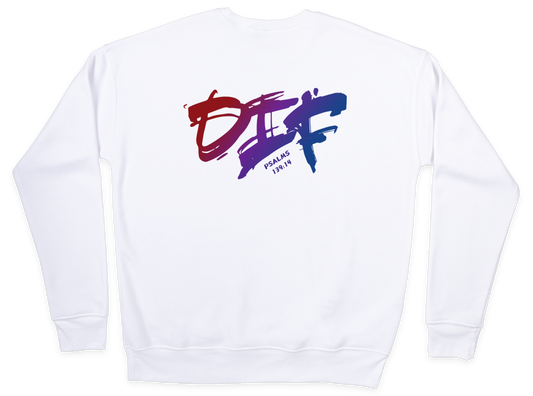 Fun Ombre DIF Unisex Sweatshirt - White